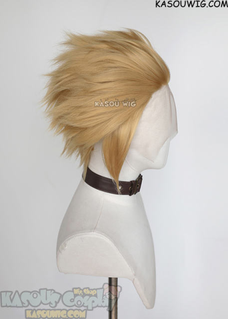 Lace Front>> Golden Blonde all back spiky synthetic cosplay wig LFS-1/KA012