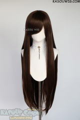 L-4 KA028 100cm/39.5" long straight versatile bistre brown wig