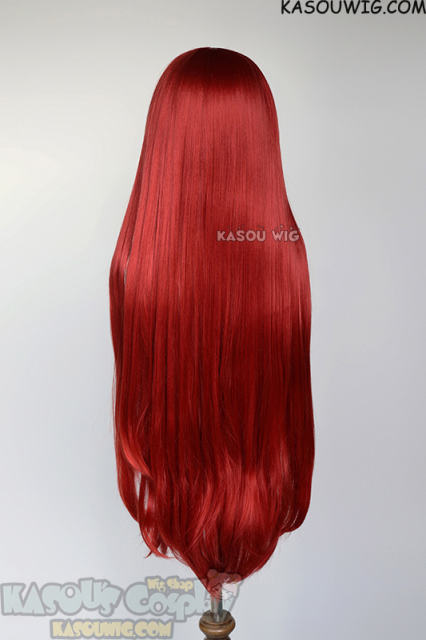 L-4 KA042 100cm/39.5" long straight versatile apple red cosplay wig