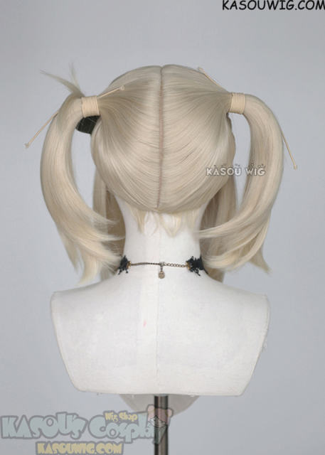 M-2/ SP17 ┇ 50CM / 19.7" light cream blonde pigtails base wig with long bangs.