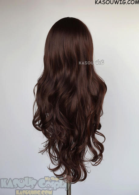 L-3 / SP07 chocolate brown long layers loose waves wig