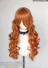 L-1 / SP15 orange 75cm long curly wig . Tangle Resistant fiber