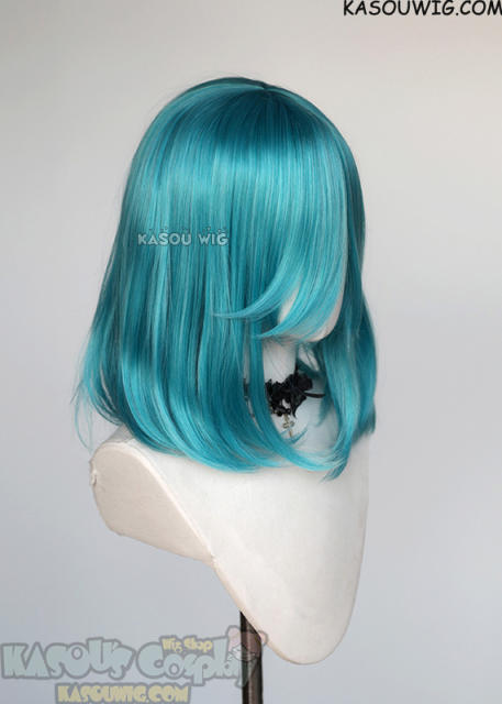 M-1/ KA059 teal blue green bob cosplay wig. shouder length lolita wig suitable for daily use