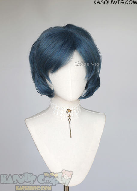 Sailor Moon Sailor Mercury Ami Mizuno blue short curly bob wig