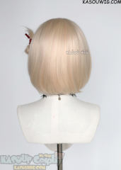 Lycoris Recoil Chisato Nishikigi pinkish blonde bob wig with a pre-tied bow