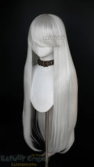 L-4 KA002 100cm/39.5" long straight versatile silver white wig