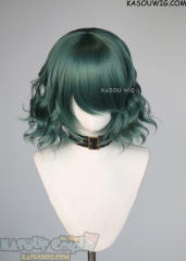 S-4 / KA065 dark olive green loose beach waves lolita wig with bangs 35cm