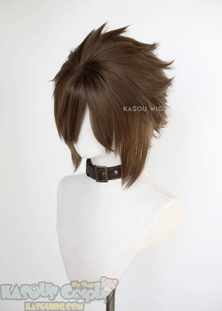 S-5 KA025 31cm/12.2" short raw umber brown spiky layered cosplay wig