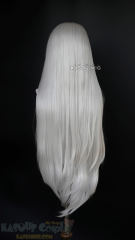L-4 KA002 100cm/39.5" long straight versatile silver white wig