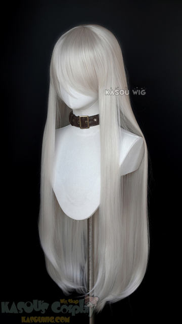 L-4 SP05 100cm/39.5" long straight versatile pearl white wig