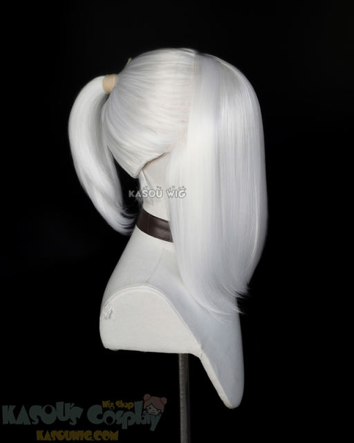 S-3 / KA001 snow white ponytail base wig with long bangs