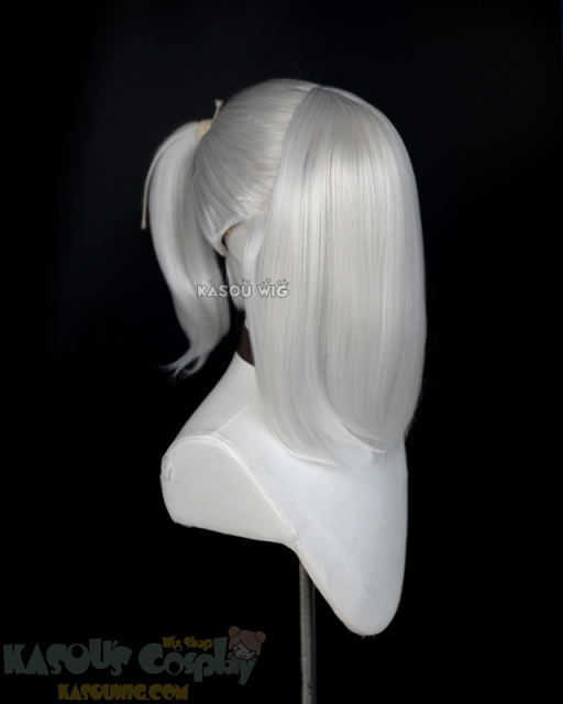 S-3 / KA002 silver white ponytail base wig with long bangs