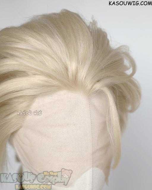 Lace Front>>Frozen Queen Elsa pale blonde long braid cosplay wig