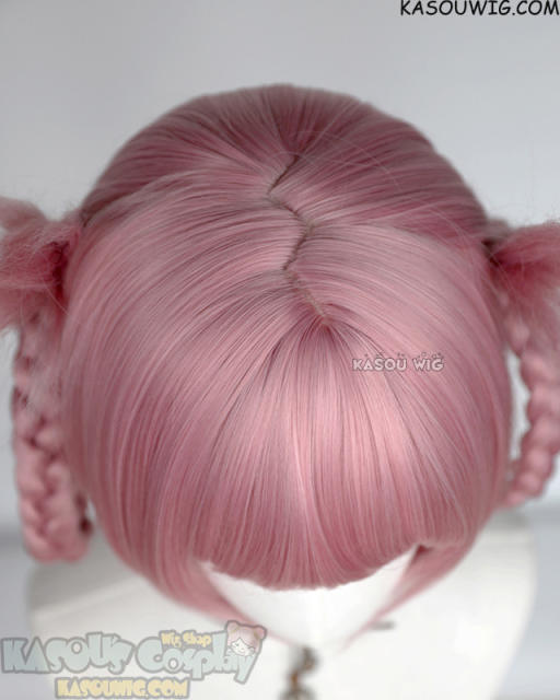 Call of the Night/Yofukashi no Uta Nazuna Nanakusa grayish pink bob wig with pre-tied braids