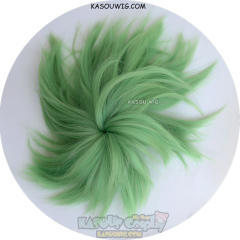 Genshin Impact Kuki Shinobu green wig with a pinwheel-shaped bun