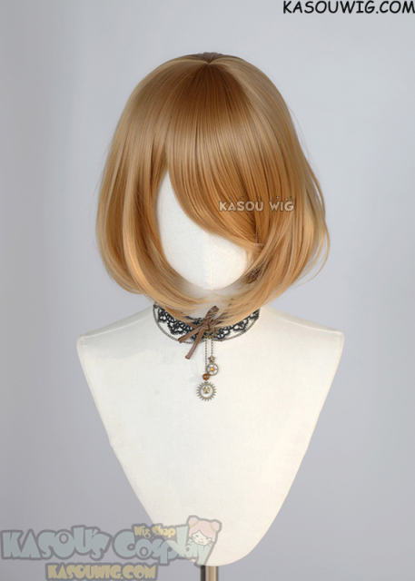 S-6 / KA018 dark ginger orange short bob wig with long bangs