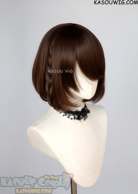 S-6 / KA028 bistre brown short bob wig with long bangs