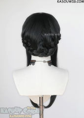 Yor pre-styled braided updo greenish black wig
