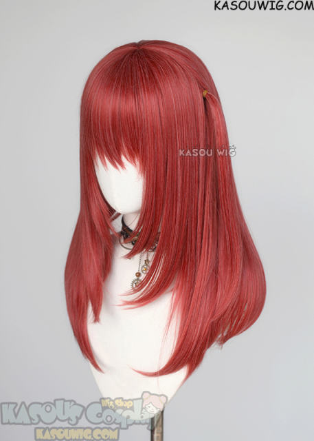 Bocchi the Rock! Ikuyo Kita 55cm long layered red bob wig with a small side ponytail
