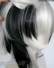 Genshin Impact The Knave Arlecchino 100cm long silver white wig with black streaks