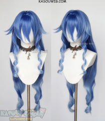 Genshin Impact Layla blue ombre curly wig