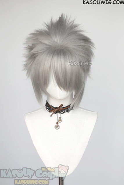 S-5 KA003 31cm/12.2" short  light gray spiky layered cosplay wig