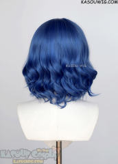 Bocchi the Rock! Ryou Yamada short grayish blue curly bob wig