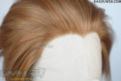 Lace Front>> Caramel brown all back spiky synthetic cosplay wig LFS-1/KA023