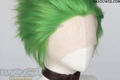 Lace Front>> Light green all back spiky synthetic cosplay wig LFS-1/KA060