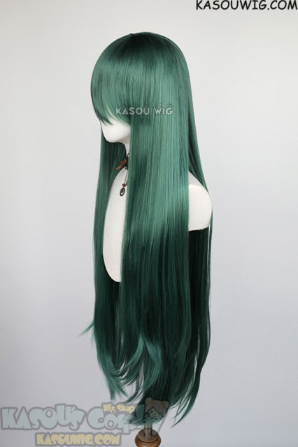 L-4 KA065 100cm/39.5" long straight versatile dark olive green wig