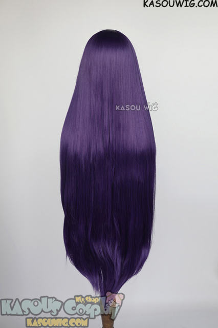 L-4 SP37 Bakemonogatari Senjougahara Hitagi/HighSchool Of The Dead Saeko Busujima long straight versatile indigo purple cosplay wig 100cm 39.5"