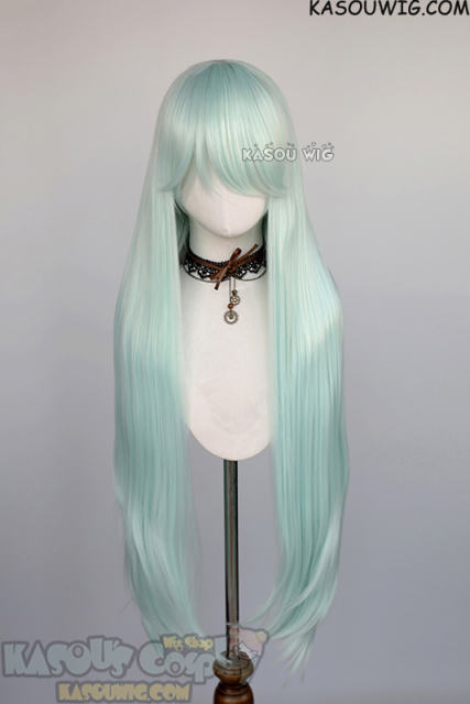 L-4 SP16 100cm/39.5" long straight versatile pastel mint green wig