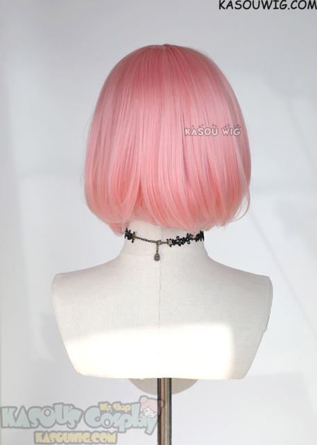 S-6 KA033 light pink short bob wig with long bangs