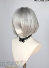 S-6 KA003 light gray short bob wig with long bangs