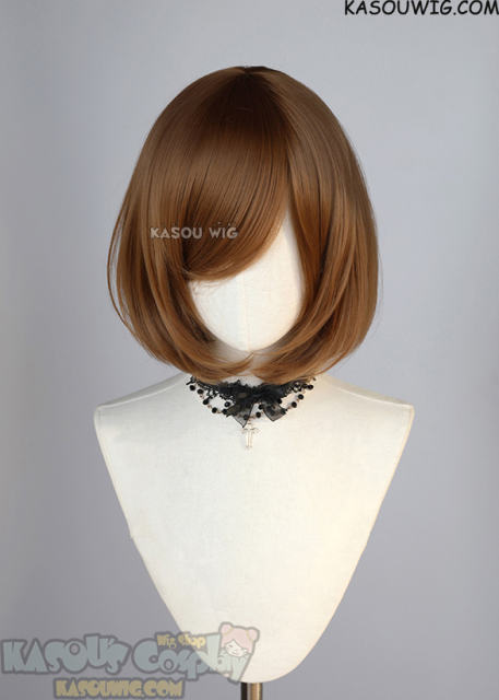 S-6 KA024 light brown short bob wig with long bangs