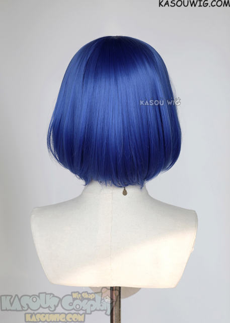 S-6 KA050 royal blue short bob wig with long bangs