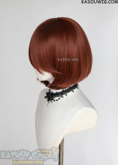 S-6 KA044 Auburn Red short bob wig with long bangs