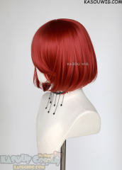 S-6 KA042 apple red short bob wig with long bangs