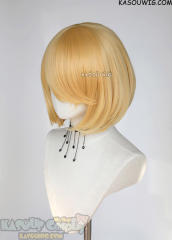 S-6 SP01 pastel yellow short bob wig with long bangs