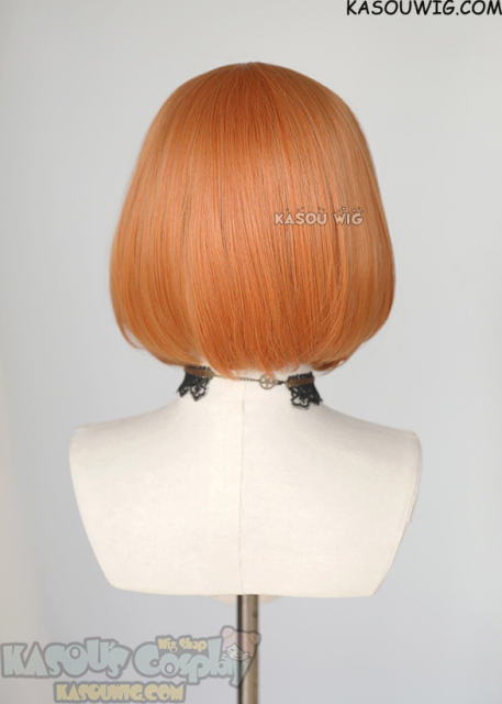 S-6 SP15 pumpkin orange short bob wig with long bangs
