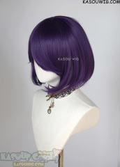 S-6 SP37 Indigo Purple short bob wig with long bangs