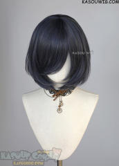 S-6 SP03 deep blue short bob wig with long bangs