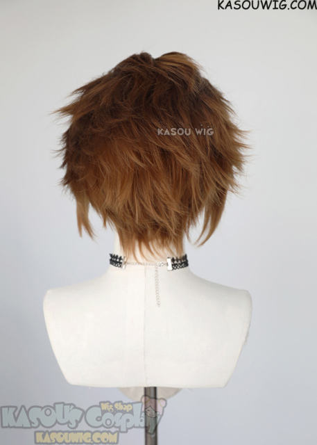 Lace Front>> light brown all back spiky synthetic cosplay wig LFS-1/KA024