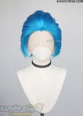 Lace Front>> blue all back spiky synthetic cosplay wig LFS-1/KA047