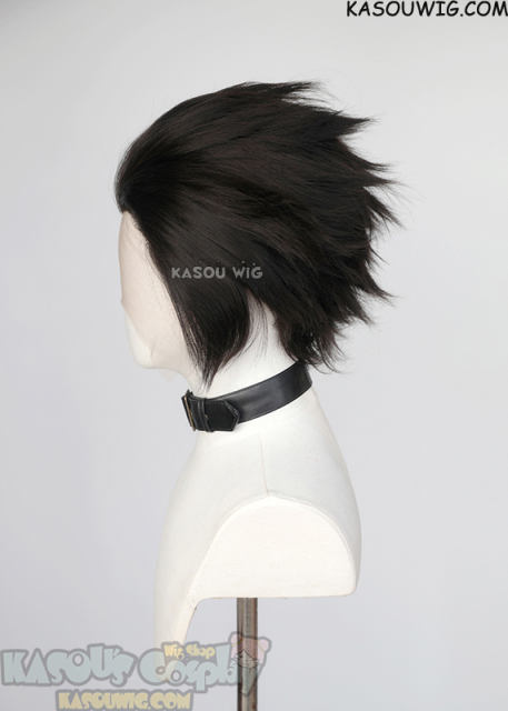 Lace Front>> natural black all back spiky synthetic cosplay wig LFS-1/KA031A