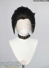 Lace Front>> natural black all back spiky synthetic cosplay wig LFS-1/KA031A