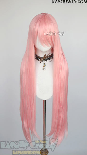 L-4 SP12 100cm/39.5" long straight versatile pastel pink wig
