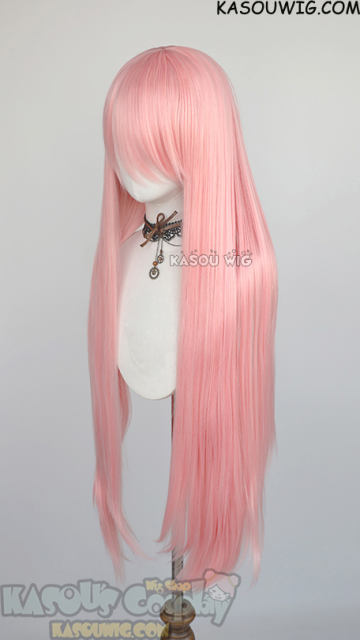 L-4 SP12 100cm/39.5" long straight versatile pastel pink wig