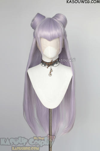 Lace Front>>League of Legends KDA Evelynn 100cm long silver lilac straight wig with rolls