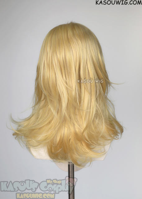 M-3 KA010 light yellow blonde 52cm long layered choppy wig